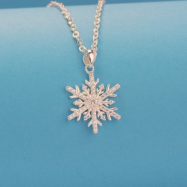 Quà noel cho người yêu dây chuyền bạc nữ hình bông tuyết đẹp DCN0549