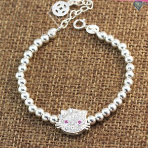 Lắc tay bạc nữ hình mèo hello kitty dễ thương LTN0107