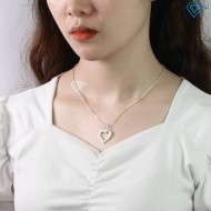 Quà noel cho bạn gái dây chuyền bạc nữ khắc tên đính chữ cái theo yêu cầu DCN0542 - Trang sức TNJ