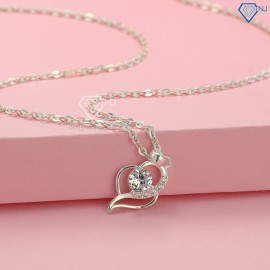 Quà noel dây chuyền trái tim đính đá bằng bạc DCN0529 - Trang sức TNJ