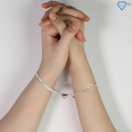 Quà noel cho người yêu vòng tay đôi nam châm bạc trái tim khắc tên LTD0021 - Trang sức TNJ