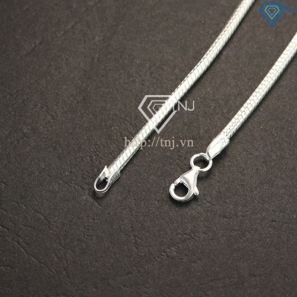 Quà noel cho bạn trai dây chuyền bạc nam sợi nhỏ tròn trơn DCK0007 - Trang Sức TNJ