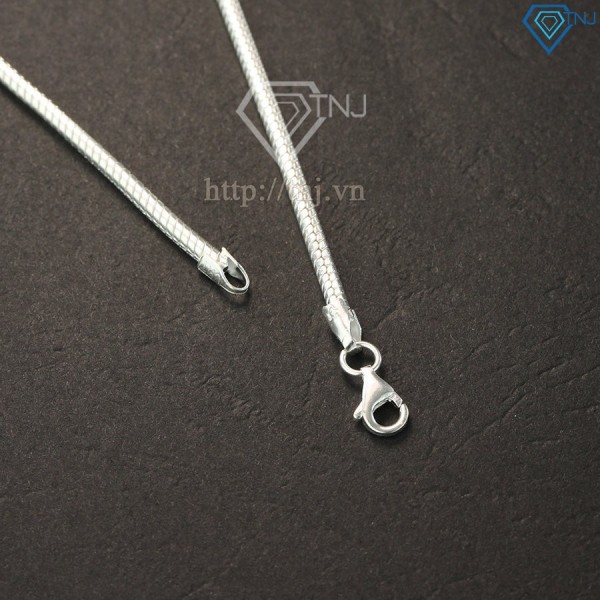 Quà noel cho bạn trai dây chuyền bạc nam sợi nhỏ tròn trơn DCK0007 - Trang Sức TNJ