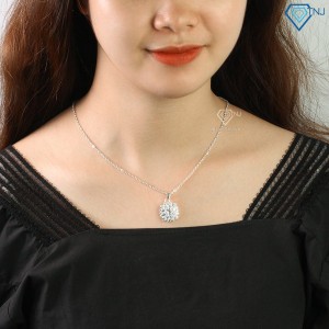 Quà giáng sinh dây chuyền bạc nữ đẹp đính full đá DCN0524 -Trang Sức TNJ