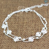 Quà noel cho người yêu lắc tay bạc nữ cỏ 4 lá may mắn LTN0098