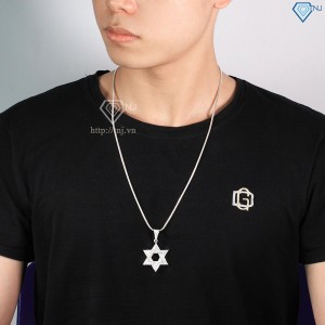 Dây chuyền Hiphop hình ngôi sao 6 cánh bằng bạc DCA0055  - Trang sức TNJ