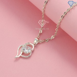 Quà valentine cho người yêu dây chuyền trái tim đính đá bằng bạc DCN0529 - Trang sức TNJ
