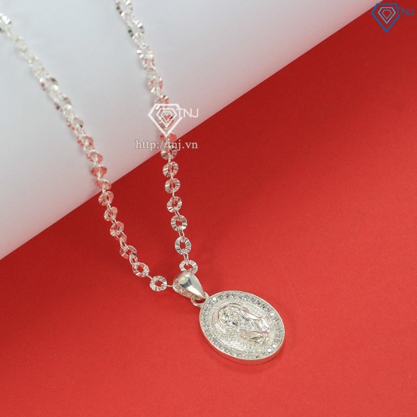 Mặt dây chuyền Đức Mẹ cho bé gái bằng bạc DTN0021 - Trang Sức TNJ