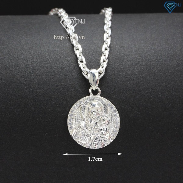 Dây chuyền Đức Mẹ bồng Chúa Giêsu cho bé trai bằng bạc DTA0028