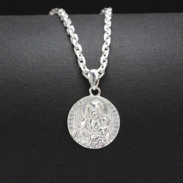 Mặt dây chuyền Đức Mẹ bồng Chúa Giêsu cho bé trai bằng bạc DTA0028