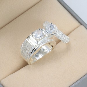 Nhẫn đôi bạc nhẫn cặp bạc đẹp sang trọng ND0176