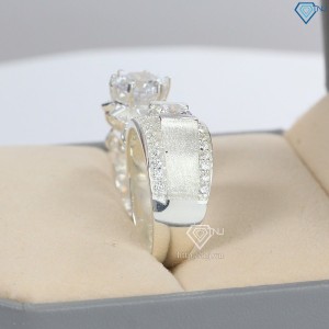 Nhẫn đôi bạc đính đá đẹp sang trọng ND0472 - Trang sức TNJ