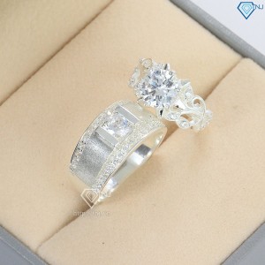 Nhẫn đôi bạc đính đá đẹp sang trọng ND0472 - Trang sức TNJ