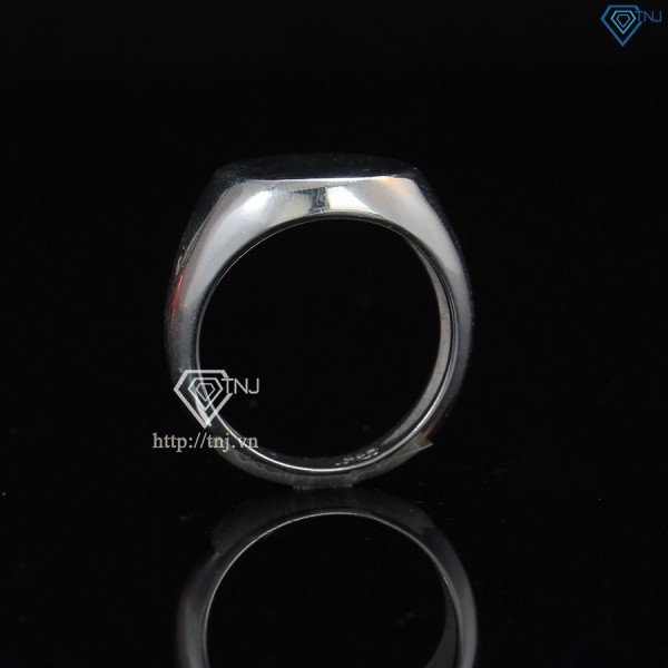 Nhẫn bạc nam đeo ngón út mặt tròn NNA0190 - Trang sức TNJ