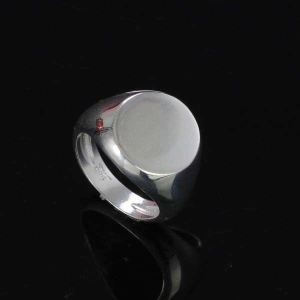 Nhẫn bạc nam đeo ngón út mặt tròn NNA0190