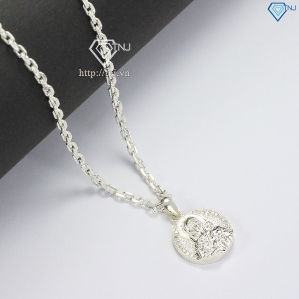 Dây chuyền Đức Mẹ bồng Chúa Giêsu cho bé trai bằng bạc DTA0028