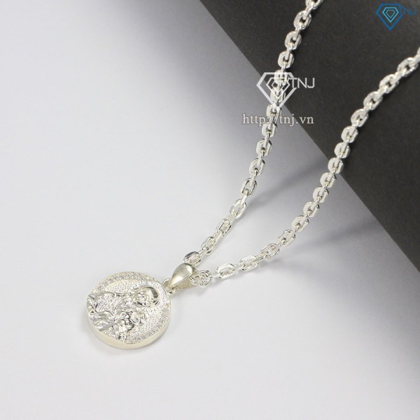 Dây chuyền Đức Mẹ bồng Chúa Giêsu cho bé trai bằng bạc DTA0028