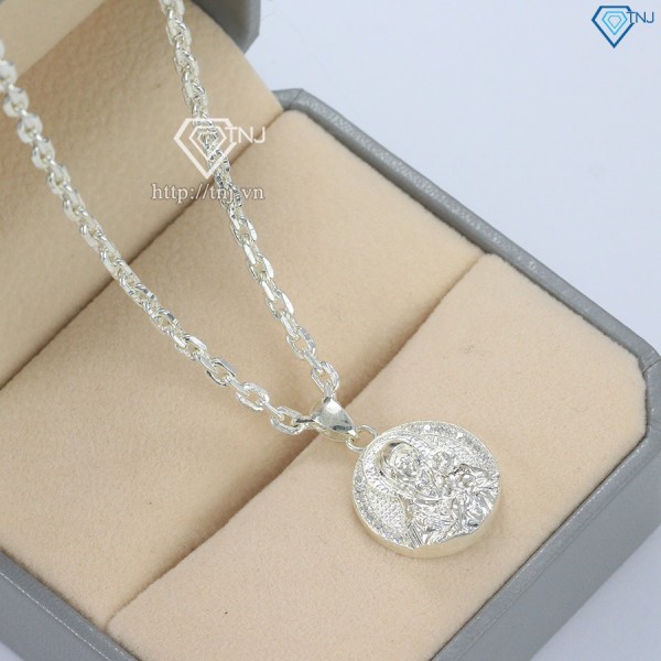 Dây chuyền Đức Mẹ bồng Chúa Giêsu cho bé trai bằng bạc DTA0028