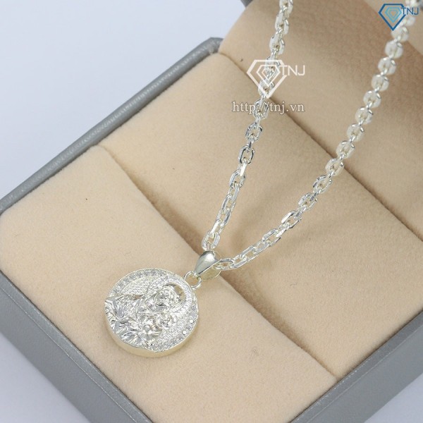 Dây chuyền Đức Mẹ bồng Chúa Giêsu cho bé trai bằng bạc DTA0028