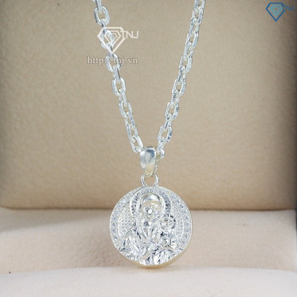 Dây chuyền Đức Mẹ bồng Chúa Giêsu cho bé trai bằng bạc DTA0028