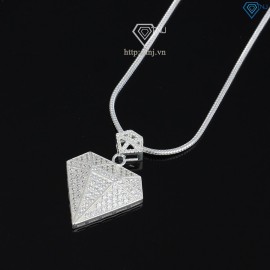 Dây chuyền bạc nam mặt hình viên kim cương DCA0064 - Trang sức TNJ