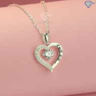 Quà valentine cho người yêu dây chuyền bạc nữ khắc tên đính đá DCN0543 - Trang sức TNJ