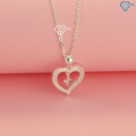 Quà valentine cho người yêu dây chuyền bạc nữ khắc tên đính chữ cái theo yêu cầu DCN0542 - Trang sức TNJ