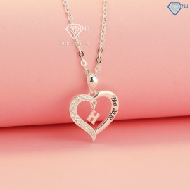 Quà valentine cho người yêu dây chuyền bạc nữ khắc tên đính chữ cái theo yêu cầu DCN0542 - Trang sức TNJ