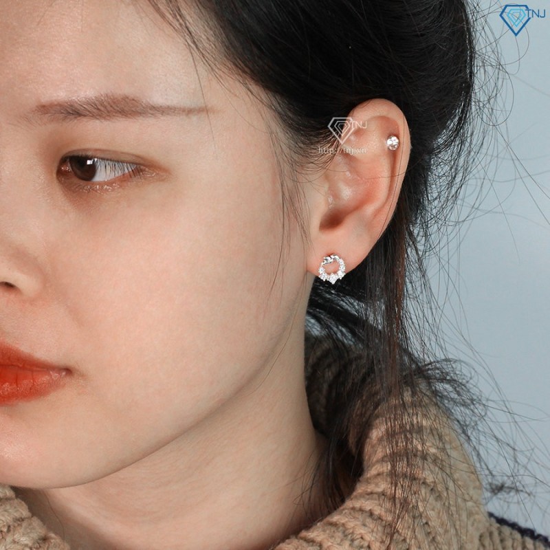 Bông tai bạc nữ cá tính đính đá đẹp BTN0159 - Trang Sức TNJ