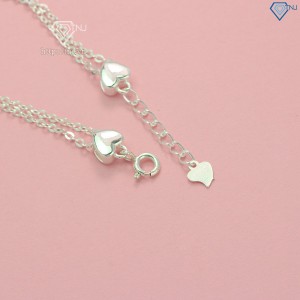 Quà valentine lắc tay bạc nữ trái tim đôi khắc tên LTN0237