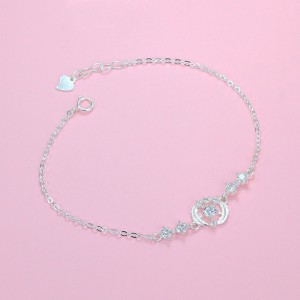 Quà tặng valentine vòng tay lông vũ bằng bạc cho nữ LTN0257