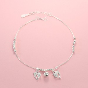 Tặng quà valentine cho người yêu lắc chân bạc nữ hình cá heo đính đá đẹp LCN0048