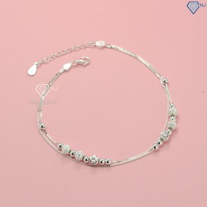 Quà valentine cho bạn gái lắc chân bi bạc cho nữ sang trọng LCN0077