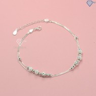 Quà valentine cho bạn gái lắc chân bi bạc cho nữ sang trọng LCN0077