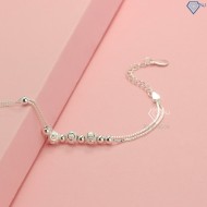 Quà valentine cho bạn gái lắc chân bi bạc cho nữ sang trọng LCN0077