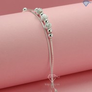 Quà valentine cho bạn gái lắc chân bi bạc cho nữ sang trọng LCN0077