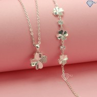 Quà tặng valentine cho bạn gái bộ trang sức bạc cỏ 4 lá khắc tên BTS0034 - Trang Sức TNJ