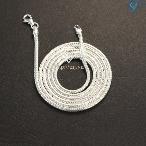 Quà valentine cho nam dây chuyền bạc nam sợi nhỏ tròn trơn DCK0007 - Trang Sức TNJ