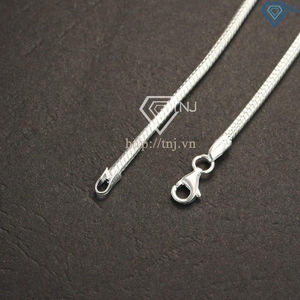 Quà valentine cho nam dây chuyền bạc nam sợi nhỏ tròn trơn DCK0007