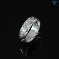 Quà valentine cho bạn trai nhẫn bạc nam hình kẻ caro đính đá NNA0180 - Trang Sức TNJ