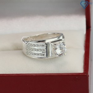 Quà tặng valentine cho nam nhẫn bạc nam đẹp mặt đá trắng NNA0113 - Trang Sức TNJ