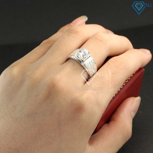 Quà tặng valentine cho nam nhẫn bạc nam đẹp mặt đá trắng NNA0113 - Trang Sức TNJ