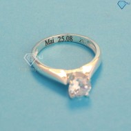 Quà valentine nhẫn bạc nữ đơn giản khắc tên NN0283 - Trang Súc TNJ