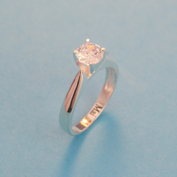 Quà valentine nhẫn bạc nữ đơn giản khắc tên NN0283