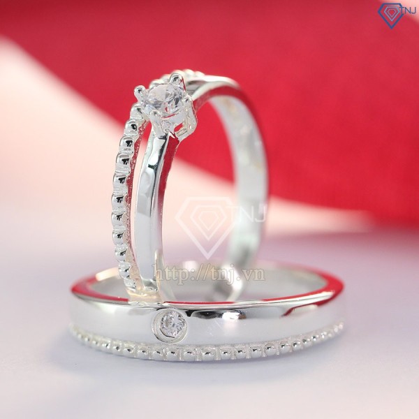 Nhẫn đôi bạc nhẫn cặp bạc đẹp tinh tế ND0355 - Trang Sức TNJ