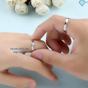 Quà tặng 8 3 cho người yêu nhẫn đôi bạc đẹp tinh tế ND0201