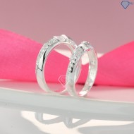 Mùng 8 3 tặng gì cho người yêu nhẫn đôi bạc đẹp đính đá tinh tế ND0080 - Trang sức TNJ