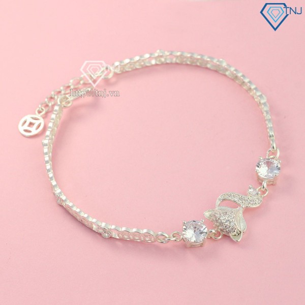 Quà 8 3 cho người yêu lắc tay hồ ly bạc LTN0198 - Trang Sức TNJ