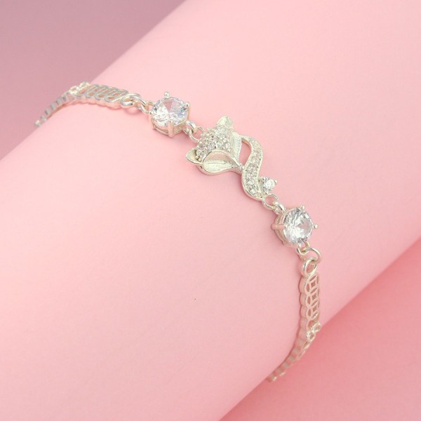 Quà 8 3 cho người yêu lắc tay hồ ly bạc LTN0198