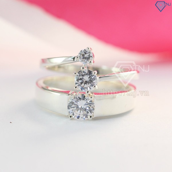 Nhẫn đôi bạc nhẫn cặp bạc đẹp tinh tế ND0360 Trang Sức TNJ